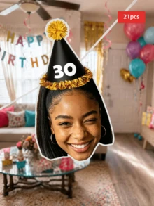 1-21pcs Customizable Cut-Out Face Portrait Hanging Flags, Perfect For Event Scene Decor, Club Atmosphere Creation, Party Background Decoration, Offline Scene Beautification, Ideal Gift For Event Organizers, Studio Owners, Partners, Friends, Community Members, Suitable For Halloween, Christmas, Birthday, Party - Multicolor 1 - View 10