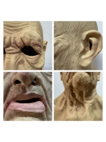 1pc Realistic Latex Bald Man Mask, Suitable For Halloween, Cosplay, Masquerade And Role Play - Multicolor - View 4