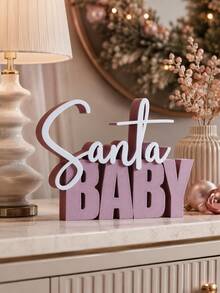1pc Christmas Baby Text Desktop Ornament, 3D Cursive Letter Desktop Decor, Holiday Christmas Tabletop Statue, Suitable For Entryway Console, Shelf, Mantel, Living Room Holiday Home Display Decoration, Home Decor, Room Decor, Autumn Home Decor, Office Decor, Gift - Multiple Styles - View 6