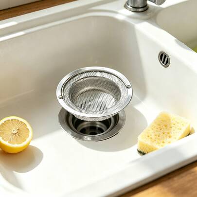 1/2/3pcs Universal 11cm Diameter Upgraded Thickened Fine Mesh Stainless Steel 304 Kitchen Sink Strainer With Handle, Minimalist Silver Bowl-Shaped One-Piece Molded Rolled Edge, Efficient Food Debris Interception, Anti-Clogging, Anti-Odor, Fast Drainage, Easy To Clean, Rust-Proof, Simple Installation, Fits Sink And Bathroom Floor Drain, Durable For Home And Rental Kitchen/Bathroom, Worry-Free Warranty Drain Filter