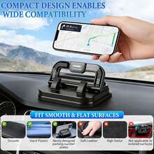1pc 360 Degree Rotation Car Phone Holder, Temporary Parking Sign Holder Suitable For Dashboard Navigation Display, Two In One Multifunctional, Stable When Placed, Suitable For All Models, Made Of High-Quality ABS Material, Black Version, Hands-Free - A - View 6