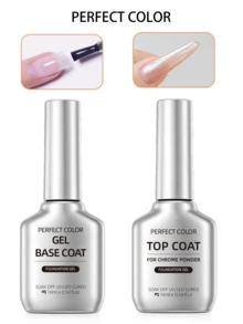 PERFECT COLOR Mirror Nail Kit, Base Coat And Powder Top Coat For Mirror Effect Nail Art, UV LED Gel Set Fall And Halloween Manicure - Easy  Starter - View 10
