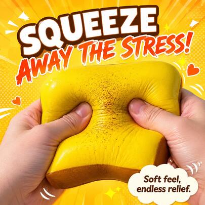 1pc-Soft Butter Toast, Strawberry Toast Squeeze Toy, ASMR Press Toy, Suitable For Teenagers And Adults To Relieve Stress-Birthday Gift-Holiday Gift-Party Gift, Christmas Gift First Choice Squeeze Toy, Halloween Gift-Squishy