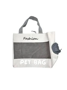 Pink Pet Travel Tote Bag, Oxford Cloth Breathable Mesh Window Cat Pet Carrier, Fashion Letter Print Snap Button Design, Large Capacity Portable Pet Travel Bag, Suitable For Small Cats And Dogs Outdoor Shopping And Daily Use - Multicolor - View 16