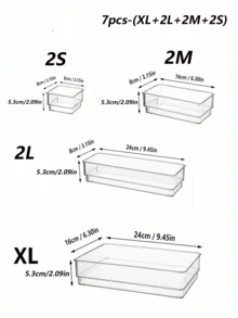(2026 New Model)Clear Plastic Drawer Organizer Set, Transparent Plastic Modular Stackable Storage Trays For Makeup, Jewelry, Stationery, Bedroom Bathroom Office Drawer Organization, Back To School Dorm Room Essentials, Fall Home Storage - Multicolor - View 17