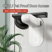 1pc Drill-Free Combination Child Safety Lock, Prevents Children From Opening Cabinets And Doors, Portable Door Lock Security Tool, Suitable For Home, Single Women Living And Hotel Travel, Random Black/White - A - View 4