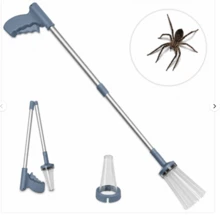 1pc Foldable Spider Catcher 83cm Long Handle Insect Bug Grabber Tool Grey Handheld Humane Spider Remover For Bee Cockroach Butterfly Moth Pest Capture Catch And Release Indoor Home Use - A - View 2