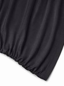 Women's Halter Deep V Metal Splice Backless Pleated Cropped Camisole, Suitable For Daily, Commute, Date, Vacation, Valentine's Day Casual Summer - Grey - View 7