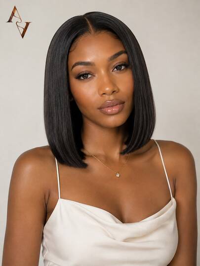 ARABELLA İpeksi Düz 13x6 Dantel Ön Bob Peruk %100 İnsan Saçı Doğal Renk Şeffaf Dantel 10-14 İnç Yapıştırıcısız Bob Peruk Her Şey Hazır Kadınlar İçin Doğal Görünümlü Yeni Başlayanlara Uygun