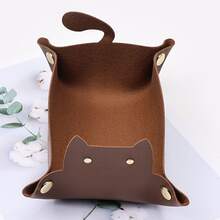 Cat-Shaped Desktop Storage Tray, Office Desk Storage Box, Folding Jewelry, Stationery, Key Storage Tray, Home Desktop Decoration, Suitable For Desktop, Bedroom, Car Storage, And Other Small Items. A Must-Have Cute Storage Tray For Every Household. - Multicolor - View 16