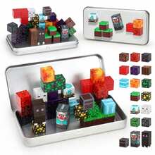 40pcs Magnetic Building Blocks Toy Set, Includes Fun Character Cubes - Lava Adventure Theme To Unleash Endless Imagination, Comes With Portable Iron Box, STEM Sensory Educational Toy, Creative Birthday & Holiday Gift For Boys & Girls 3+ Years Old - Multicolor - View 3