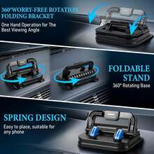 1pc 360 Degree Rotation Car Phone Holder, Temporary Parking Sign Holder Suitable For Dashboard Navigation Display, Two In One Multifunctional, Stable When Placed, Suitable For All Models, Made Of High-Quality ABS Material, Black Version, Hands-Free - A - View 9