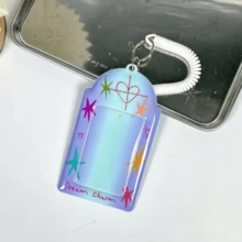 1 buah Pelindung Kartu Foto Idol Gradien Biru Y2K, Motif Hati & Bintang Buatan Tangan, Ukuran 3 Inci, IDOLME, Cocok untuk Foto Ukuran 3-3,5 Inci, Penyimpanan Kartu Album Idol, Wajib Dimiliki Penggemar Idol, Dapat Digunakan untuk Dekorasi Tas Ita, Gantungan Kunci, dll. - penutup kartu - View 8