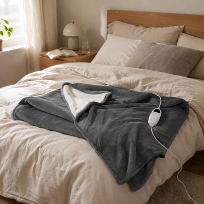 Heated Blanket Electric Throw - Machine Washable Soft Flannel Electric Blanket,…