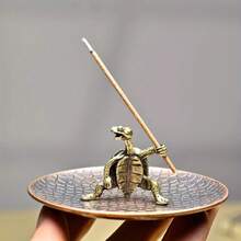 1 Set - Vintage Metal Kung Fu Turtle Incense Holder, Mini Vintage Turtle Shaped Incense Burner, Creative Desktop Ornament, Suitable For Home Tea Room, Meditation And Aromatherapy Decoration - Incense Burner - View 4