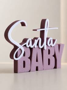 1pc Christmas Baby Text Desktop Ornament, 3D Cursive Letter Desktop Decor, Holiday Christmas Tabletop Statue, Suitable For Entryway Console, Shelf, Mantel, Living Room Holiday Home Display Decoration, Home Decor, Room Decor, Autumn Home Decor, Office Decor, Gift - Multiple Styles - View 7