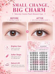WANPIN Segmented False Eyelashes, Beginner-Friendly, Ready To Use, Reusable, Glue-Free Option Available, Varied Lengths, Natural Hair-Like Texture, Lightweight And Comfortable On Eyes, No Eye Irritation, Suitable For Daily Commute, Parties And Weddings - C - View 13