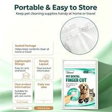 YEGBONG Pet Dental Cleaning Finger Sleeve, Dog And Cat Plaque And Tartar Removal Oral Care - White - View 3
