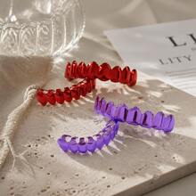 1pc Personalized Niche 8-Tooth Smooth Red/Pink/Green/Blue/Purple Hip Hop Teeth Grillz Party Halloween Funny Accessory Photography Prop Holiday Gift - Multicolor - View 3