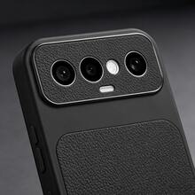 Black New Luxury Litchi Texture Large Window Perforated Protective Case, Full Coverage Anti-Drop Anti-Slip Wear-Resistant Solid Color Soft Shell, High-End Matte Texture Anti-Fingerprint Anti-Sweat Phone Protective Cover, Precise Cutouts Compatible With All Transsion Models, Compatible With Infinix SMART 5 2021 India Version, SMART 6/6 PLUS With Fingerprint Hole, SMART 7, SMART 8, SMART10 - Black - View 4