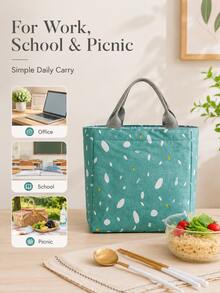 Linen Drawstring Insulated Lunch Bag, Portable Meal Storage Bag, Suitable For Students And Adults, Large Capacity Picnic Bag, Foldable Food Storage Bag, Applicable For Office, School, Outdoor Dining And Daily Use Travel Storage Bag - Multicolor - View 7