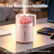 SOKANY Eternal Flower Humidifier, USB Aromatherapy Humidifier, Dual Speed Mist Mode, Multiple Color Ambient Light, 180ml Water Tank, Quiet Hydration, Nano-Level Fine Mist, Suitable For Home/Bedroom/Car And Other Scenes - Multicolor - View 2
