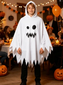 1 buah Jubah Wajah Hantu Pesta Halloween, Jubah Kostum Pesta Bertema, Perlengkapan Berpakaian untuk Acara Kumpul-kumpul Liburan - MultiWarna - View 6