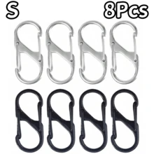 4/8Pcs Alloy Snap Lock Keychain, S-Shaped Alloy Carabiner, Suitable For Camping, Hiking And Other Activities - Multicolor - View 17