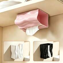 1pc Wavy Texture Tissue Box, Glossy Finish Paper Towel Storage Box, Large Opening Easy To Replace Tissues, Living Room Desktop Napkin Holder, Luxury Home Decor - View 3