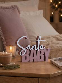 1pc Christmas Baby 3D Letter Desktop Ornament, Dual-Color Cursive Art Letter Desktop Decoration, Cute Holiday Tabletop Decor, Suitable For Christmas Party, Fireplace Mantel, Side Table Home Decor, Room Decor, Autumn Home Decor, Office Decor, Gift - Multiple Styles - View 6