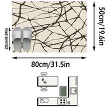 1pc Wabi-Sabi Style Beige Asymmetrical Cracked Pattern Rug, Minimalist Abstract Mesh Area Carpet For Living Room And Bedroom, Black Coffee Hand-Drawn Line Art Foot Mat, All-Season Machine Washable Home Decor - Multicolor - View 12