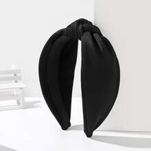 Fabric Solid Color Knitted New Hair Accessories Headband Wide Band Head Hoop Knotted Headband - Multicolor - View 4