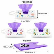 Flip-Top Diaper Disposal Bag, Can Be Hung On Stroller Or Car, Suitable For Shopping And Travel - Multicolor - View 5