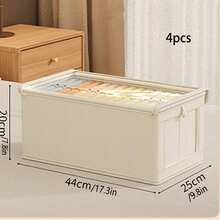 Foldable Oxford Fabric Storage Box With Transparent Lid, Dust-Proof Clothes Organizer, Suitable For Wardrobe And Cabinet - Multicolor - View 7