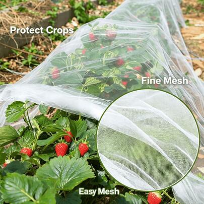 1 pieza Malla de jardín 8.2x19.68 pies Barrera contra insectos y plagas Malla antipájaros para protección del jardín,Malla de cobertura de surcos para verduras, árboles frutales y plantas,Blanco