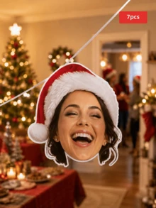 1/7/14/21pcs Customizable Portrait Banner, Birthday Theme Face Hanging Flag, Handmade Cutout Portrait Decoration, Suitable For Bedroom Decor, Party Decor, Background Arrangement, Suitable For Family, Couples, Friends, Colleagues, Suitable For Birthday, Party, Christmas, Halloween - Multicolor - View 15