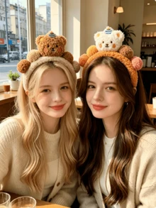 1pc Women's Cartoon Animal Plush Headband, 3D Animal Design Hair Accessory For Autumn/Winter, Suitable For Daily Wear - Multicolor - View 7