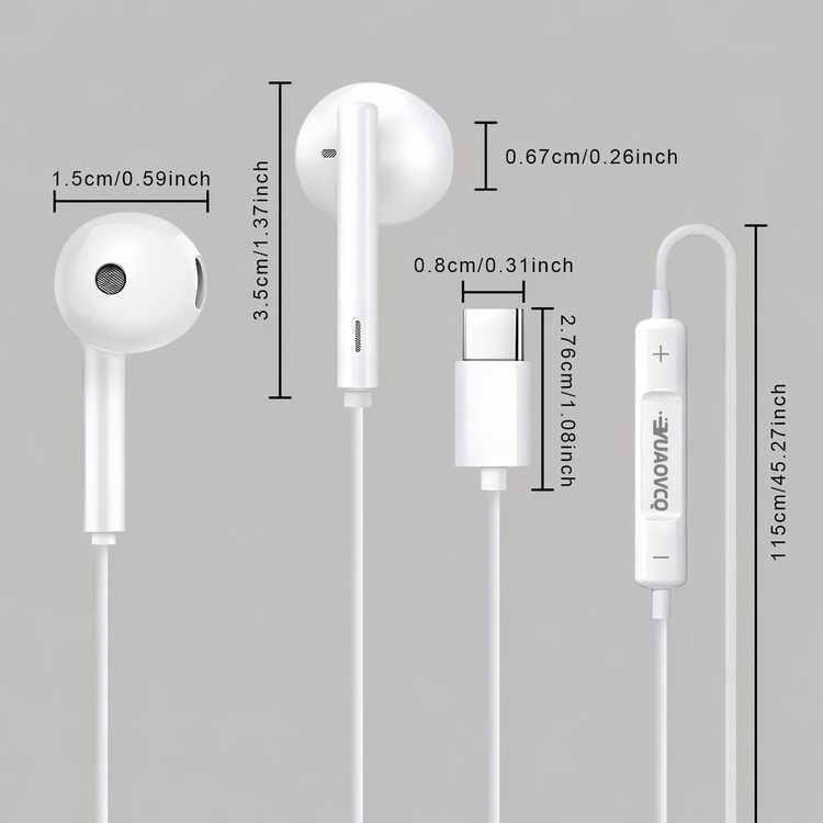 YUAOVCQ 有線入耳式睡眠耳機，雙重物理隔音，Type-C 與 3.5mm 介面，高清晰通話麥克風，適用於智慧型手機、電腦、遊戲主機 - 查看 11