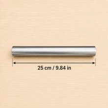 1pc Stainless Steel Rolling Pin, Non-Stick Baking Rolling Pin For Soft Candy, Pizza, Pie, Pastry, Dough, Cookies - Silver - View 16
