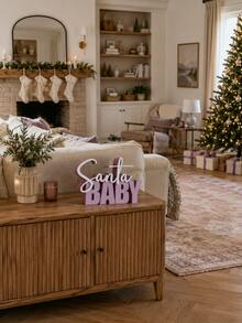 1pc Christmas Baby Text Desktop Ornament, 3D Cursive Letter Desktop Decor, Holiday Christmas Tabletop Statue, Suitable For Entryway Console, Shelf, Mantel, Living Room Holiday Home Display Decoration, Home Decor, Room Decor, Autumn Home Decor, Office Decor, Gift - Multiple Styles - View 8