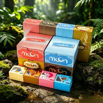 Moon 70/108 Multi-Size Rolling Paper Set + 100pcs Fruit Flavor Filter Tips Combo, Slow Burning Smooth Thin Outdoor Portable Smoking Accessories