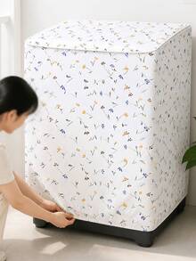 Thickened Printed Sun Protection Washing Machine Cover, Household Washing Machine Drum Cover, Washing Machine Dust Cover - Multiple Styles Available, Suitable For Washing Machine Dust Cover, Protective Cloth, Dryer Cover - Multicolor - View 1