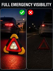 XF.Meraki LED Triangles, Emergency Parking Reflector,LED Emergency Triangle Triangle 5 Mode,Road Warning Triangles With High Visibility LED,LED Lights For Car, SOS, Emergency Triangles For Car, RV, Truck,Car Accessories - A - View 4