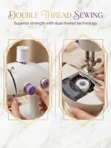 Mesin Jahit Listrik Desktop Multifungsi Portabel 202A, Peralatan Jahit Overlock Benang Ganda, Pemotong Benang Terintegrasi, Alat Jahit Rumah Tangga Ringkas, Cocok Untuk Pemula, Perbaikan Pakaian Dan Proyek Kerajinan DIY - Mauve Purple - View 5