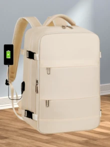 [Simplified Version][Multi-Purpose]Business Commute + Short Trip Dual-Use Backpack, One-Stop Storage For Laptop/Clothing/Documents, USB, Anti-Theft - Minimalist Style - View 11