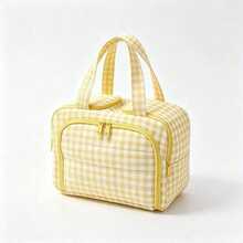 1pc Lightweight Plaid Mommy Bag, Stroller Hanging Bag, Large Capacity With Divided Compartments And Dual Openings, Suitable For Baby Bottles, Cosmetics And Travel Toiletries - Multicolor - View 8