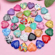 100pcs Natural Stone Quartz Heart-Shaped Gemstone Crystal Raw Stone 2cm Random Color And Style - Multicolor - View 2