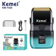 2Pcs Kemei Professional Hair Clipper And Shaver Set KM-1819/KM-T420, Men's Grooming Kit With LCD Digital Display, Cordless Haircut Machine With Guide Combs, USB Rechargeable, Ideal Gift For Men - View 14