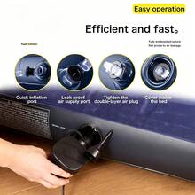 1pc Inflatable Mattress - PVC Camping Air Bed, Single/Double Flocked Air Mattress, Quick Inflation And Deflation, Foldable Portable Air Mattress, Suitable For Home Guest Stay, Temporary Bed, Camping, Travel, Comfortable Air Mattress - Multicolor - View 4