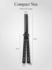 1pc Butterfly Practice Comb Foldable Men's Steel Comb Training Tool Flip Knife Comb Unsharpened Stainless Steel Suitable For Outdoor Beginners - Multicolor - View 3
